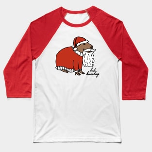 Grumpy Christmas Capybara Santa Claus says Ba Humbug Baseball T-Shirt